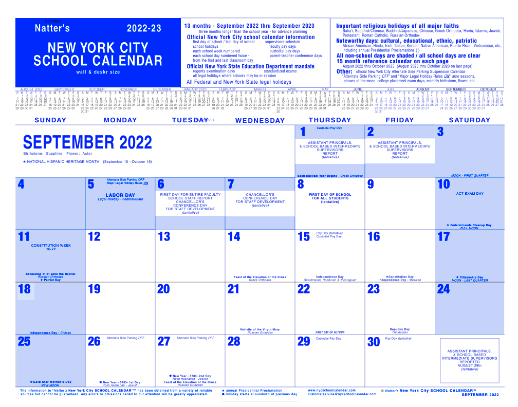 NYC School Calendar – New York City Public School Calendar