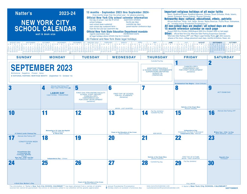 NYC School Calendar New York City Public School Calendar